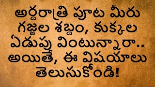 అర్ధరాత్రి పూట మీరు గజ్జల శబ్దం, కుక్కల ఏడుపు వింటున్నారా   అయితే, ఈ విషయాలు తెలుసుకోండి!