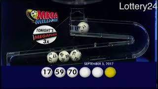 2017 09 05 Mega Millions Numbers and draw results