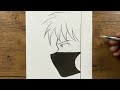 easy to sketch for beginners how to draw anime boy wearing face mask step by step