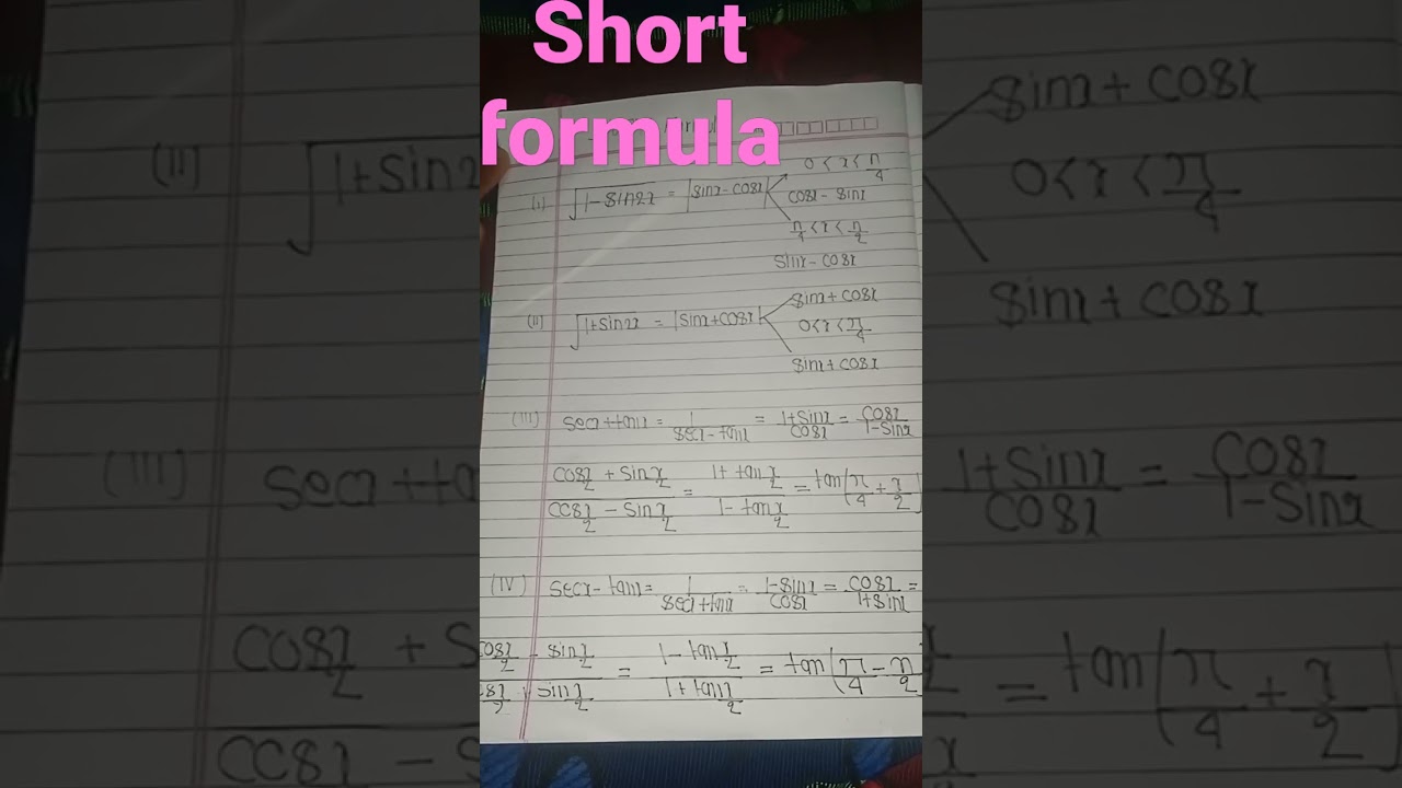 Short Formula Math Youtube