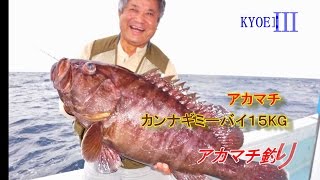 3月18日慶良間船釣り[カンナギミーバイ15kg,アカマチ他]比嘉さま御一行♪