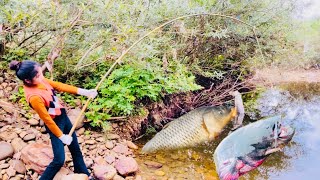 The technique of fishing with earthworm bait is very effective in catching large fish