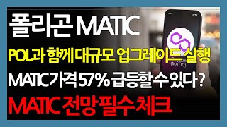 폴리곤 MATIC POL과 함께 대규모 업그레이드 실행 MATIC 가격 57% 급등할 수 있다 ? MATIC 전망 필수 체크