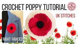 Crochet Poppy Tutorial - Right Handed