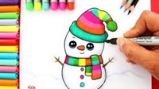 How To Draw A Snowman | Snowman Drawing Very Easily | Drawing Snowman | Cute Snowman #30