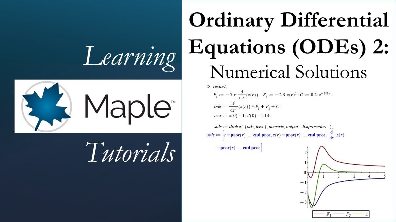 Learning Maple Ordinary Differential Equations 2 Numeric Youtube