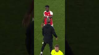 Bukayo Saka was in disbelief at full time after his penalty appeal was turned down 😤