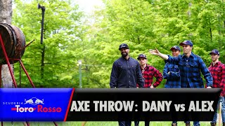 Daniil Kvyat vs Alex Albon - Axe Throwing Competition