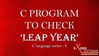 Leap Year program in c.
