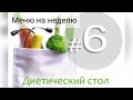 ПЕВЗНЕР Диета Стол 6 Примерное МЕНЮ НА НЕДЕЛЮ при заболевании почек Подагра Мочекаменная Болезнь