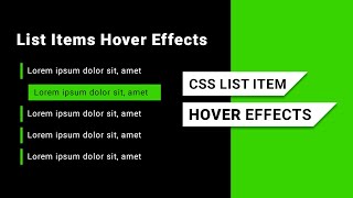 CSS List Item Hover Effects | Html CSS Tutorial