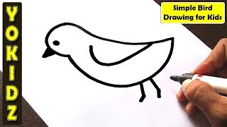 Simple Bird Drawing for Kids - Yokidz