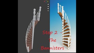 Blender Tutorial - Spiral Staircase Step 2 The Bannisters