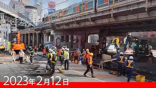 [通常ver.] 梅田貨物線 地下化　うめきた新駅（大阪駅新ホーム）への線路切替工事  [2023年2月]