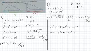 7.97 Oblicz długość nieznanych odcinków na rysunkach poniżej (Tw. Pitagorasa) [7.97/Zbiór zadań O_E]