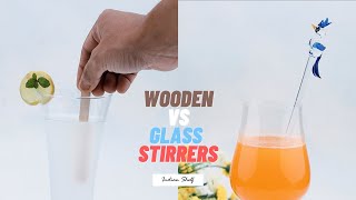 Wooden VS Glass Stirrers | Unique Glass Swizzle Stick For Cocktails #stirrer #swizzlestick #homebar