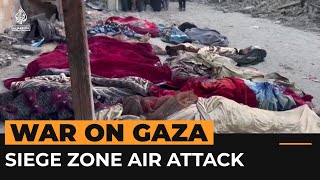 Dozens of displaced Palestinians killed in Israeli air attack | AJ#shorts