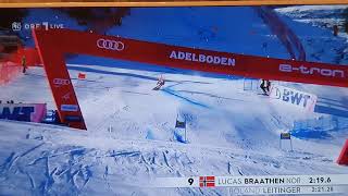 Lucas Braathen stürzt Unfall  Adelboden 8.1.2021