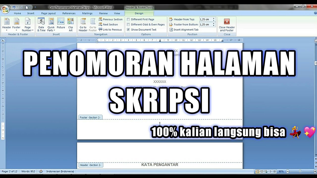 CARA PENOMORAN HALAMAN PADA SKRIPSI - YouTube