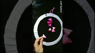 Wall hanging round craft with paper. #shorts #wallhanging #youtubeshorts