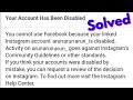 Fix you cannot use facebook because your linked instagram account is disabled