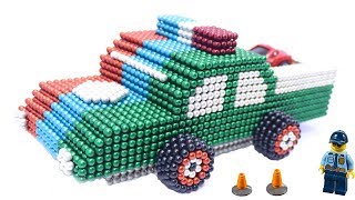 DIY How To Make Police Car With Magnetic Balls (Magnet House)
