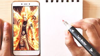 naruto baryon mode drawing hyper realistic anime drawing sketchbook tour