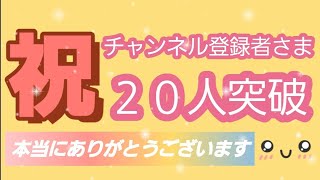 チャンネル登録者様20人突破しました！ありがとうございます。