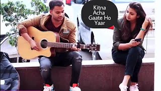 Delhi Cute  Girl impressing  Guitar Singing || Public reaction Video Siddharth Shankar