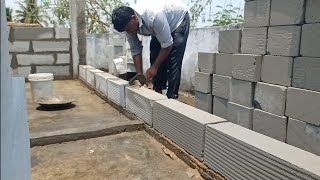 light weight brick wall construction work / AAC blocks