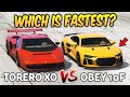 GTA 5 ONLINE - OBEY 10F VS TORERO XO (WHICH IS FASTEST?)