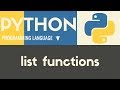 List Functions | Python | Tutorial 12