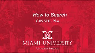 How to Search: CINAHL Plus