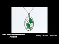 flora jade diamond frame pendant