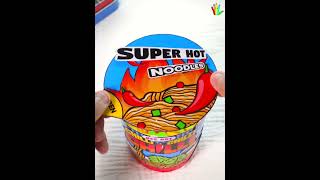 DIY miniature spicy 🌶 Super Hot CHILLI paper Noodles 🍜🥵 #beeart #noodle #diy #diypaper #noodles