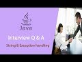 Java String & Exception handling Interview Question and Answers | Learn with Safi