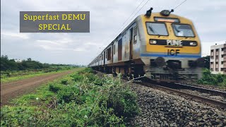 Superfast Speedy DEMU Pune Kolhapur and Kolhapur Satara DEMU  #indianrailways #11425 #01542