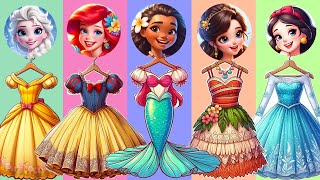 [PaperDIY] ディズニープリンセス Disney Princess Wrong Dresses Game👗Elsa, Rapunzel, Bella Ariel #asmr #エルサ