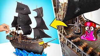 Let's Make Captain Jack Sparrow's Black Pearl Ship From Cardboard!