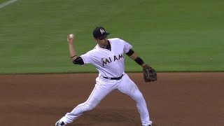 COL@MIA: Prado starts double play with two runners on