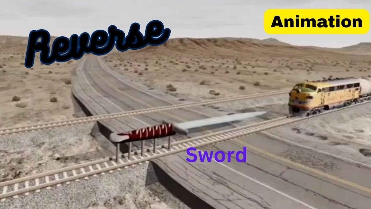 Reverse Video||Trains🚂🚃🚃 Vs Sword||BeamNG|Animation Video| Damage ...