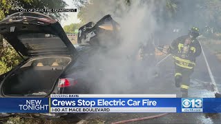 Crews Stop Electric Car Fire In Davis