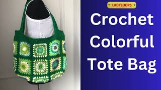 Crochet Tote Bag, Crochet Colorful Tote Bag, Crochet Colorful Bag, Handmade Crochet Crossbody Bag