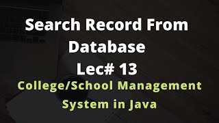 Search a Specific Record From Database in Java Netbeans