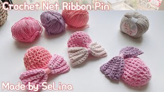 Crochet Net Ribbon Pin / Head pin / Hair pin