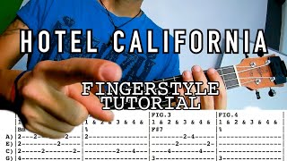 HOTEL CALIFORNIA (intro) by EAGLES Ukulele Fingerstyle tutorial with TABS