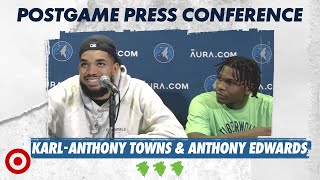 “I look at him as a star player." Karl-Anthony Towns & Anthony Edwards Postgame Press Conference