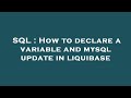 SQL : How to declare a variable and mysql update in liquibase
