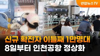 신규 확진자 이틀째 1만명대…8일부터 인천공항 정상화 / 연합뉴스TV (YonhapnewsTV)