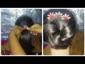 Very easy bun hair style